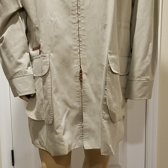 TURBULENCE sz L Vintage top coat mens overcoat zip up trench jacket Simon Sebag - Picture 3 of 14